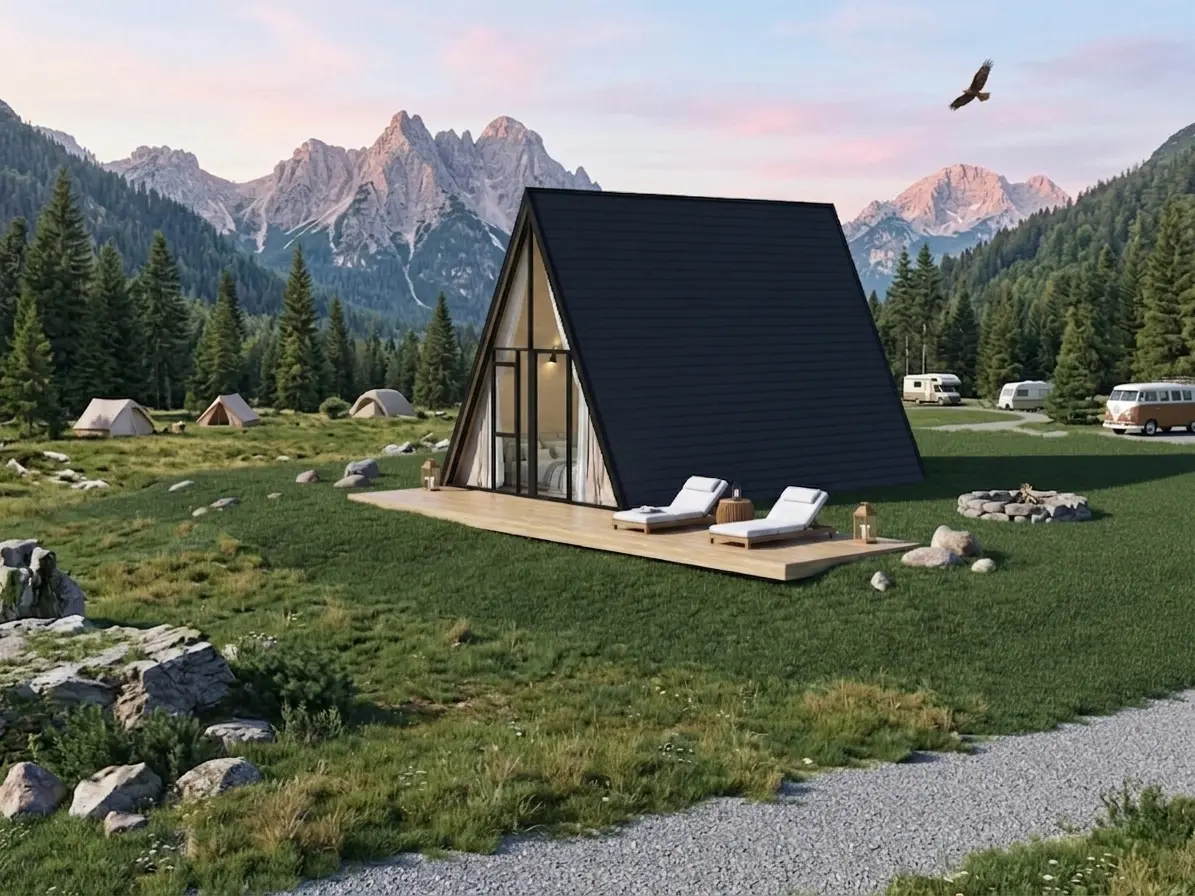 Chalet A-frame KL Horizon en camping