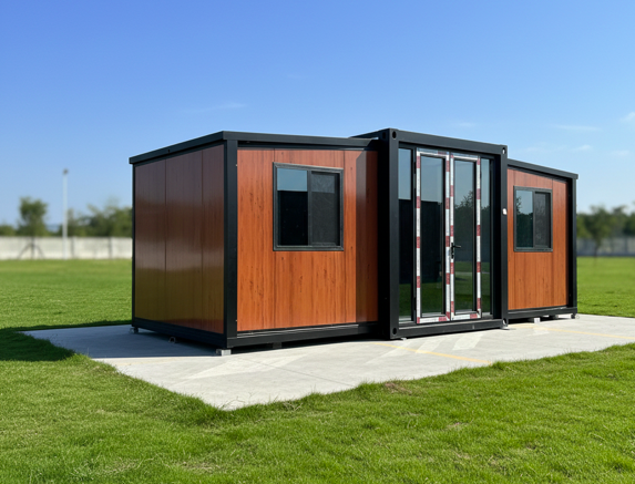 Maison 10 FT en angle 3/4 sur terrain gazonné