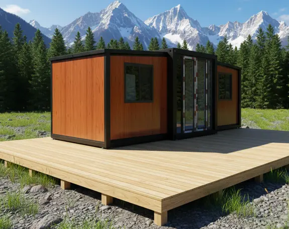 Maison modulaire 10 FT vue complète du sol au toit