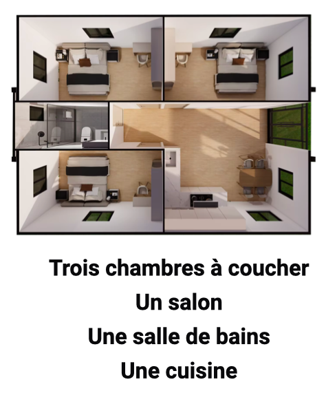 Détail des finitions intérieures de la maison 20 FT