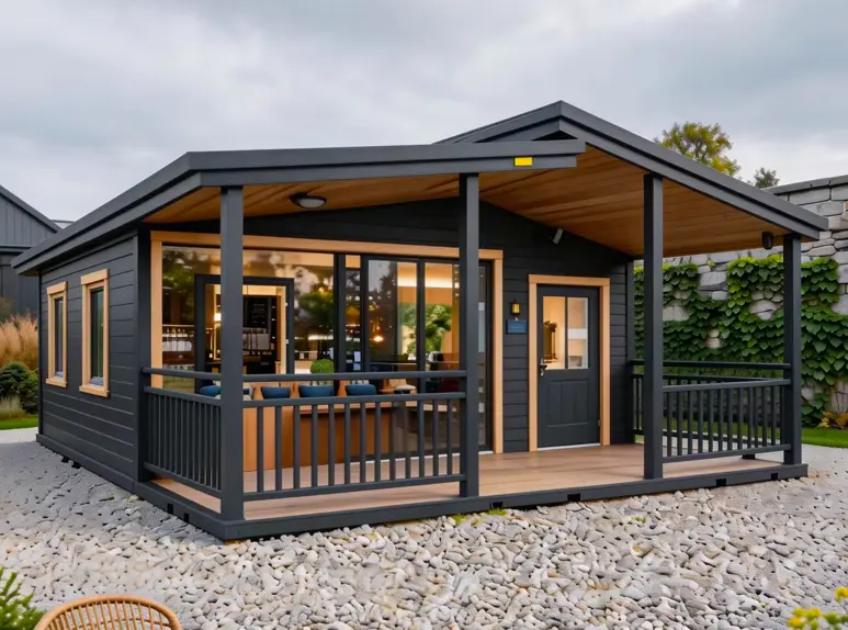 Maison modulaire 20 FT vue extérieure angle 3/4