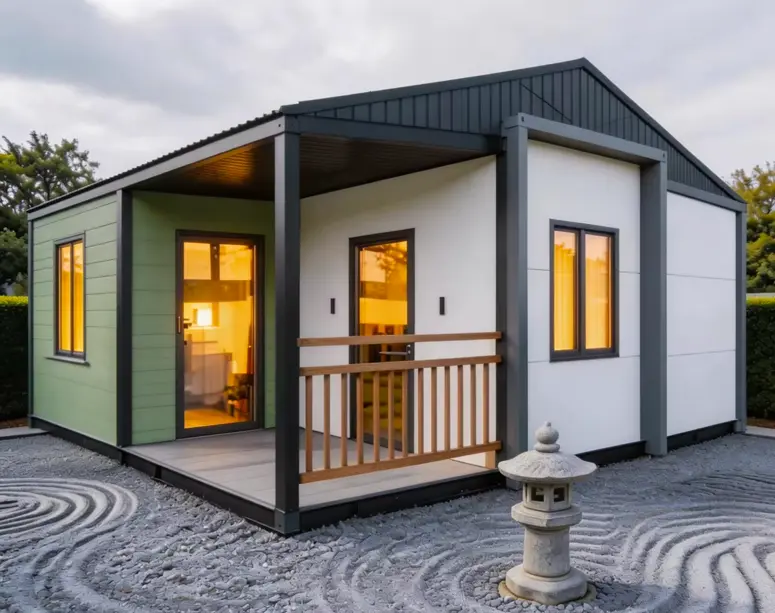 Maison modulaire 20 FT vue extérieure frontale