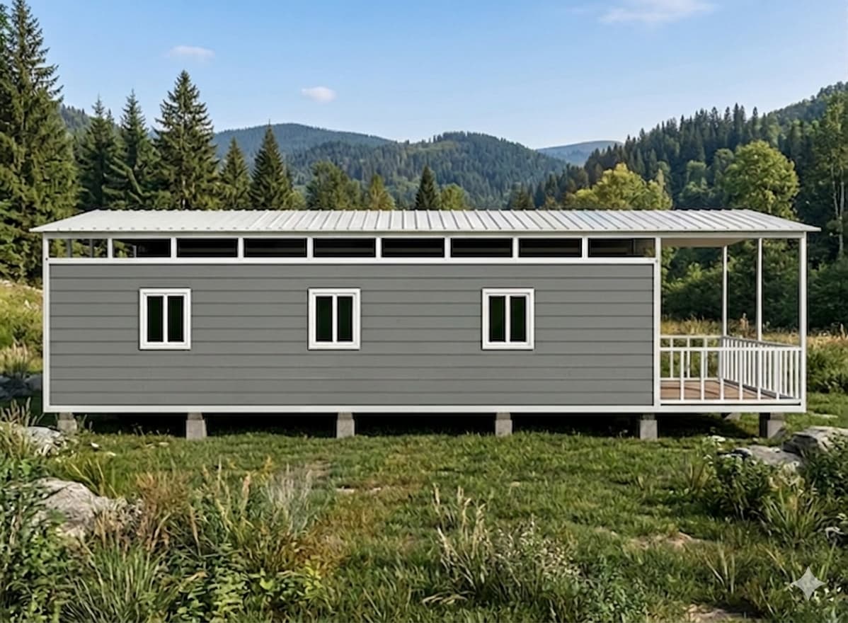 Maison 30 FT vue extérieure en environnement montagneux