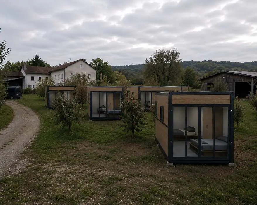 Modules Expandable pliables déployés sur site