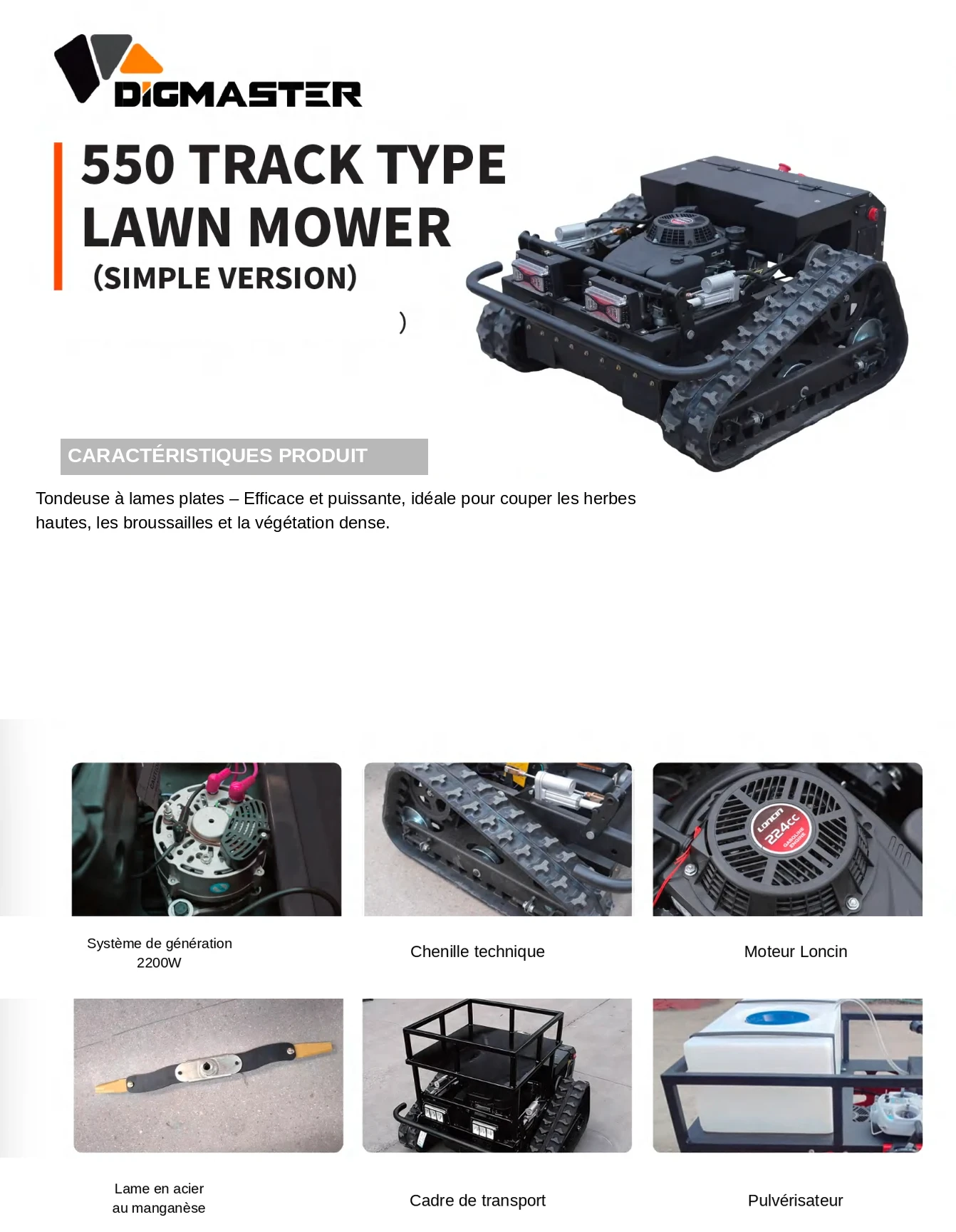 Tondeuse télécommandée KL-550 Simple — KL Global Import
