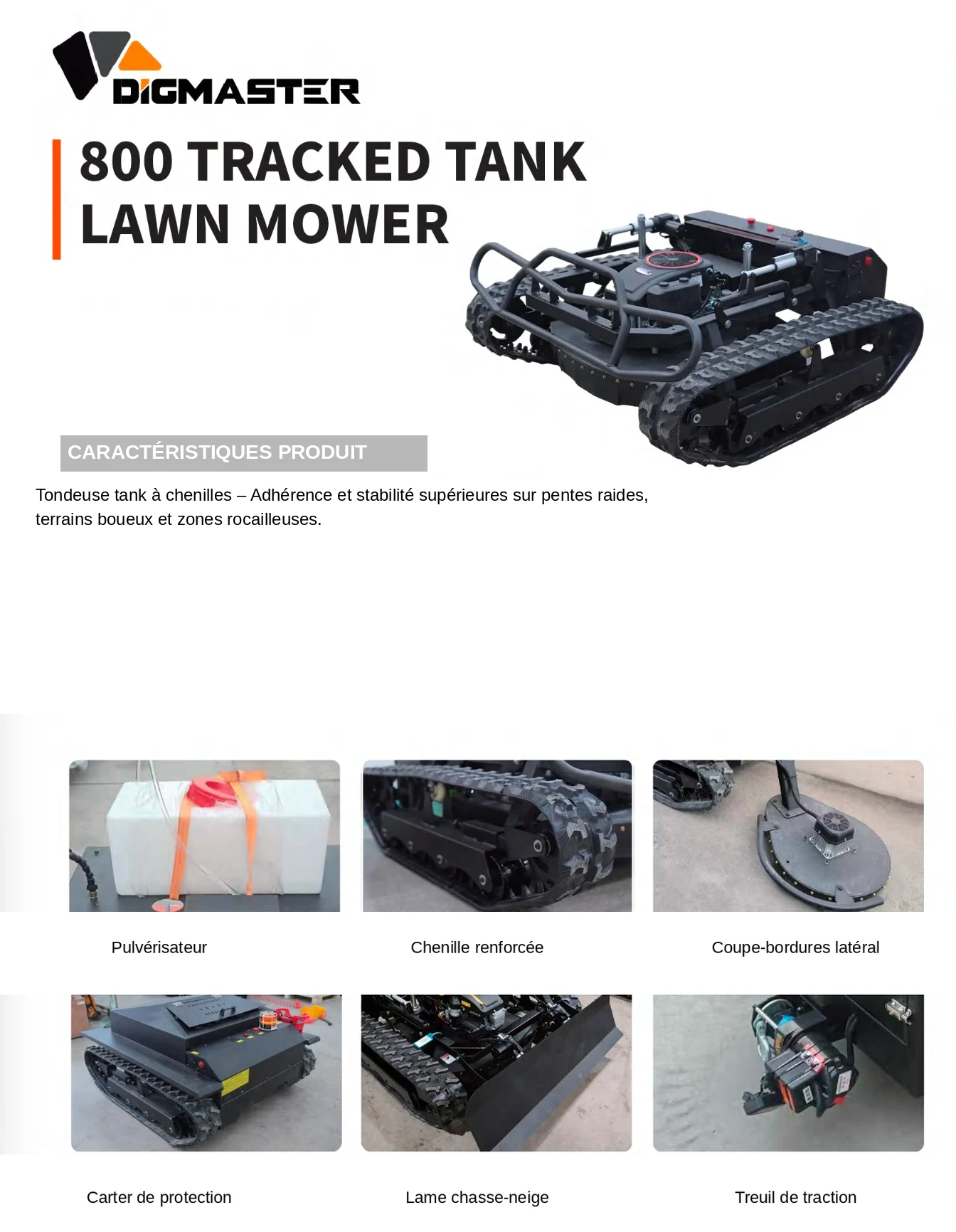 Tondeuse télécommandée KL-800 Tank — KL Global Import